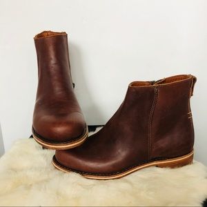 HELM Hand Made Leather Zip Ankle Boots